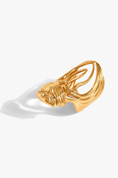 Outhouse Gold sculpted statement handcuff OUTHJUN26D146295