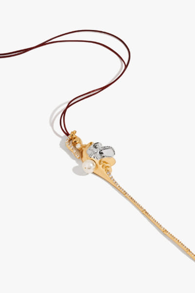 Outhouse Gold and silver crystal embellished necklace OUTHJUN26D146307