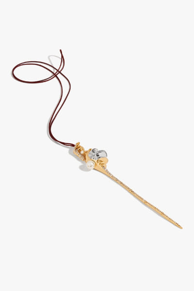 Outhouse Gold and silver crystal embellished necklace OUTHJUN26D146307