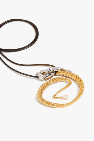 Outhouse Gold and silver pearl embellished necklace OUTHJUN26D146298