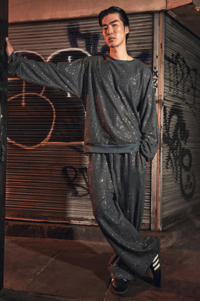 Dark grey embellished co-ords