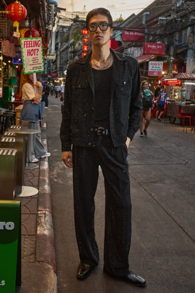 Black bomber jacket set