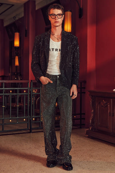 Black embellished blazer set