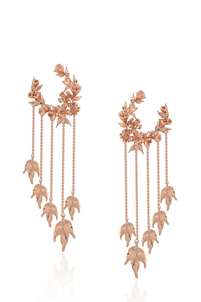 Rose gold tassel earrings