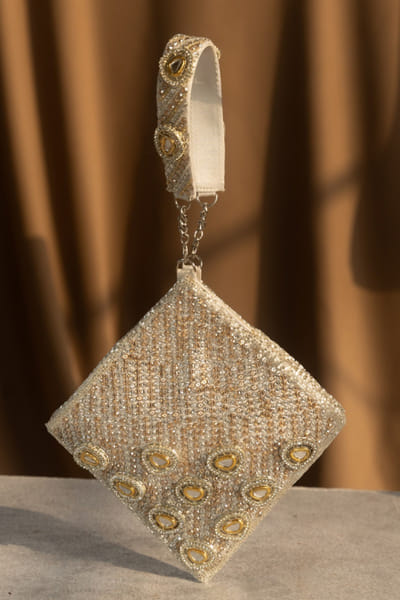 Gold embellished handbag