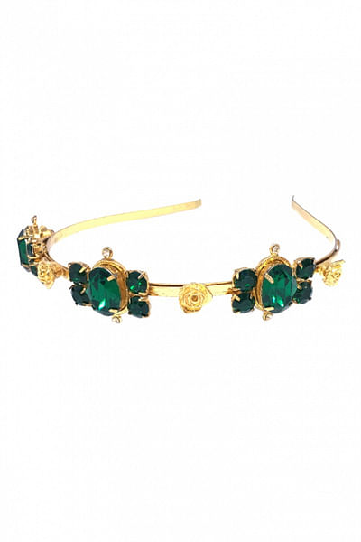 Emerald stone embellished headband
