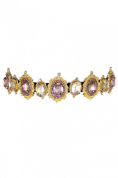 Coloured oval stone embellished headband