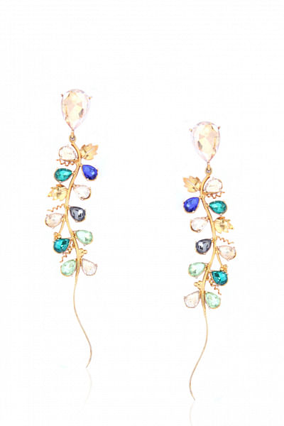 Multicoloured petal dangler earrings