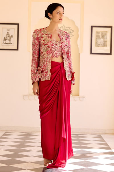 Ruby embroidered jacket set