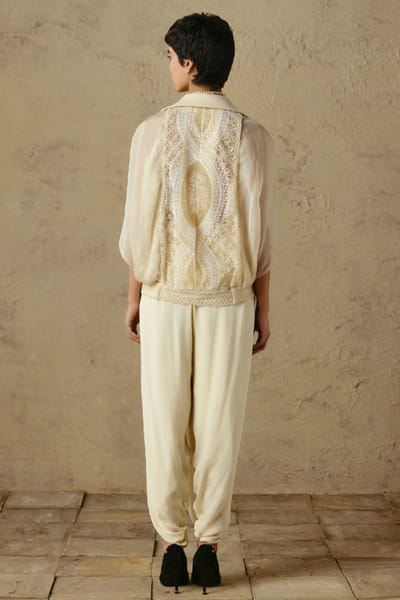 OTT By Tarun Tahiliani Ivory embroidered jacket OTTBJUN26D147377