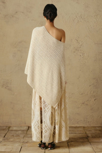 OTT By Tarun Tahiliani Ivory tonal hand embroidered maxi skirt OTTBJUN26D147362