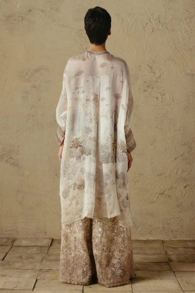 OTT By Tarun Tahiliani Ivory handpainted pichwai tunic OTTBJUN26D147363