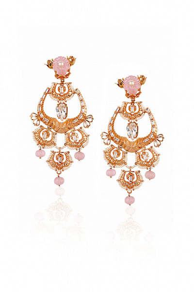 Rose gold and Swarovski earrings