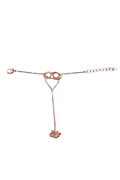 Rose gold swarovski embellished hand harness