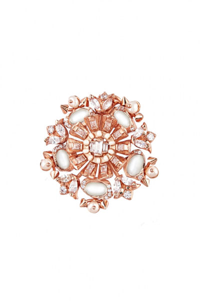 Rose gold floral ring