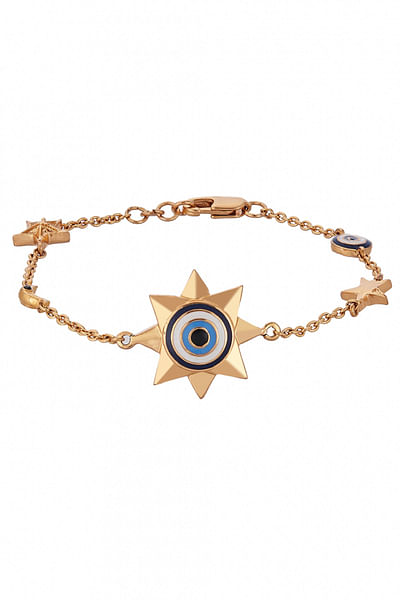 Gold evil eye chain bracelet