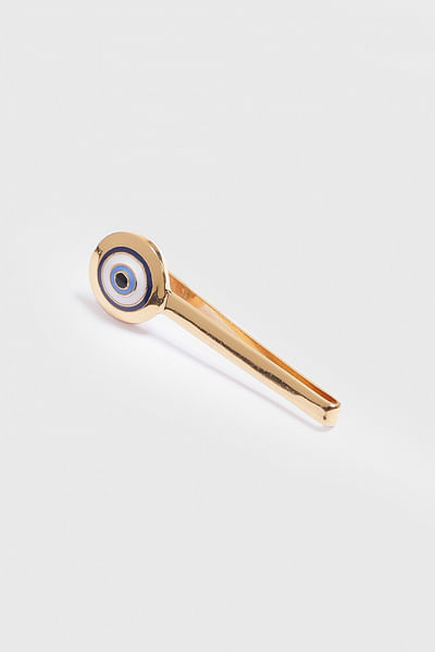 Gold circle of life stone hair pin