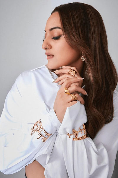 Gold plated new-age statement bracelet