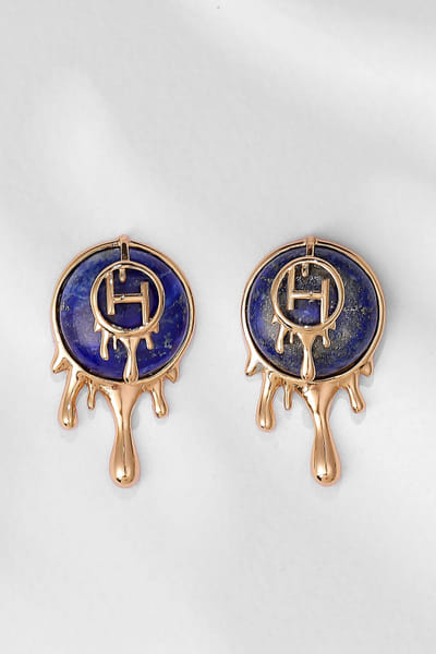 Semi-precious Lapis stud earrings