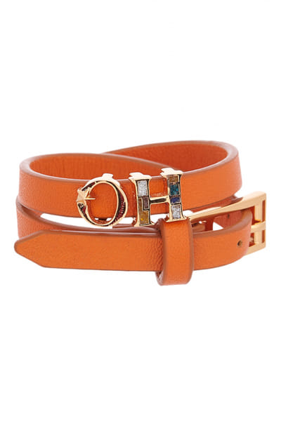 Orange double wrap bracelet