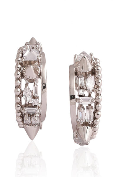 Outhouse Silver crescent hoop earrings OUTOHAW19EA052