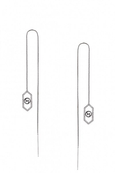 Silver threader earrings