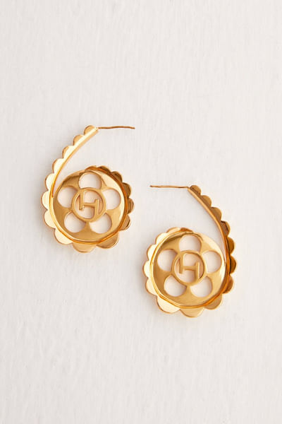 Gold plated scallop hoops