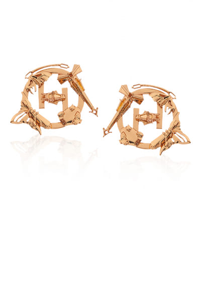 Gold stallion earrings