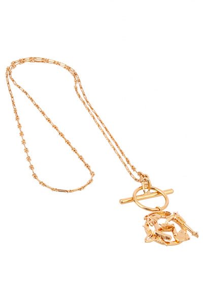 Gold mini necklace with pendant