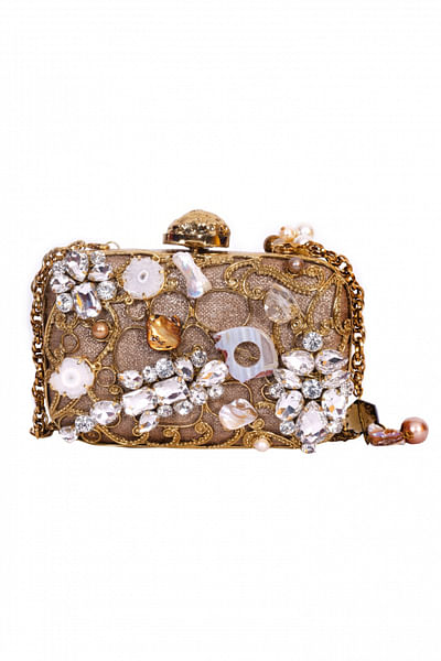 Clutch with crystals and studs