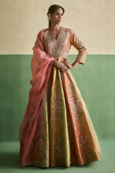 Petticoat Lane Multicolour embroidered anarkali set PETIMAY26D144245