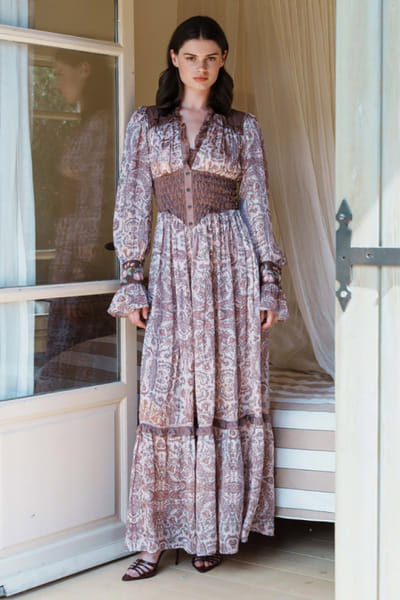 Shruti Sancheti Onion pink paisley print maxi dress SHRUJUN26D147586