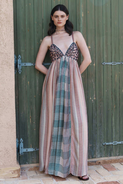 Shruti Sancheti Multicolour embroidered printed maxi dress SHRUJUN26D147588