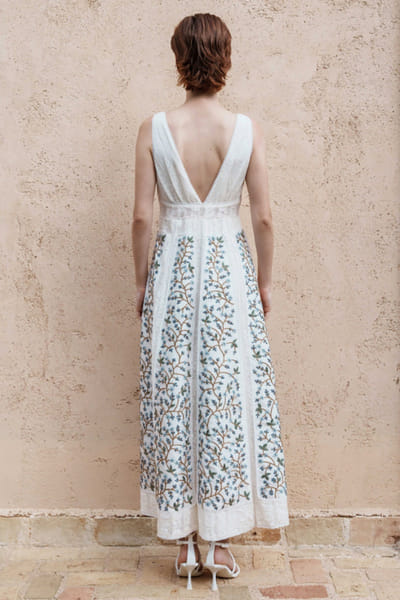 Shruti Sancheti White lace embroidered midi dress SHRUJUN26D147593