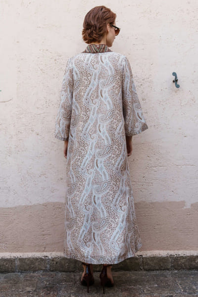 Shruti Sancheti Beige bead embroidered kaftan SHRUJUN26D147601