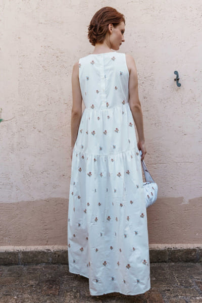 Shruti Sancheti White embroidered poplin maxi dress SHRUJUN26D147607