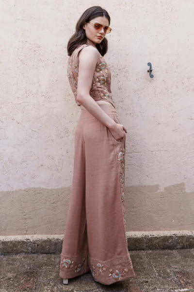 Shruti Sancheti Nude embroidered co-ord set SHRUJUN26D147612