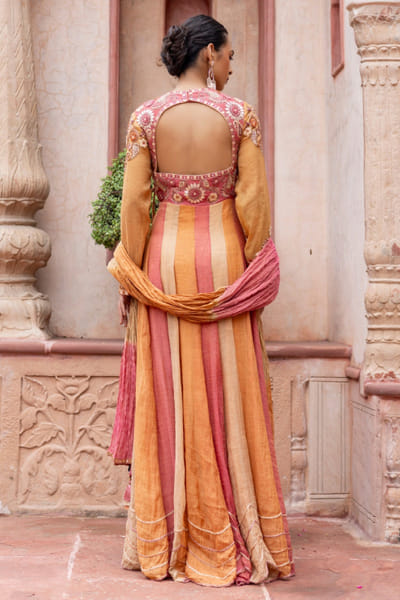 Shruti Sancheti Multicoloured embroidered ombre anarkali set SHRSEP25D134866