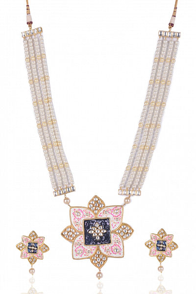 Polki and Meenakari necklace set