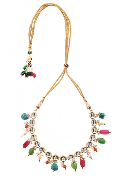 Multicoloured kundan choker necklace