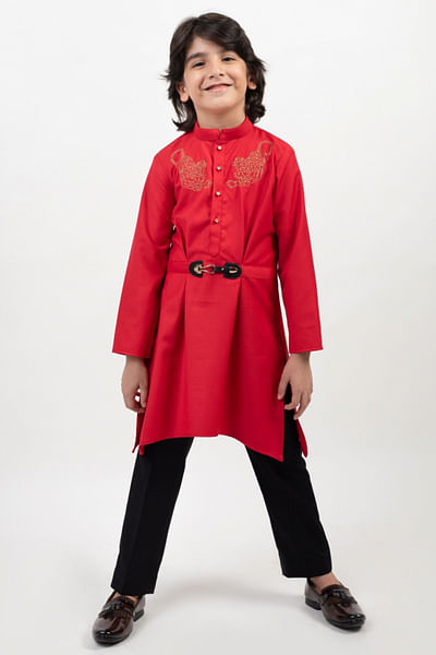 Red kurta set