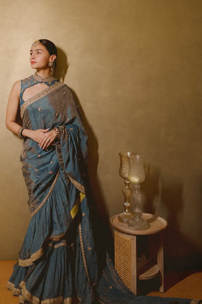 Punit Balana Mist blue marodi embroidered sari set PUNIJUL26D149809
