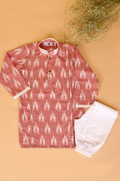 Red cotton kurta set