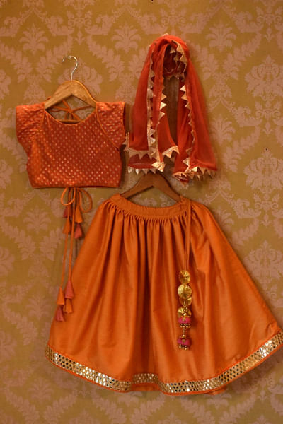 Orange lehenga choli set