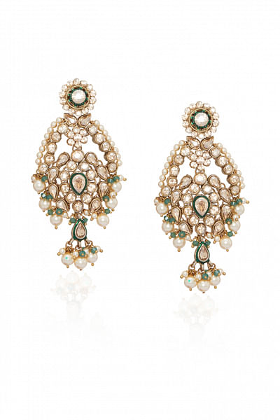 Green jhumar earrings