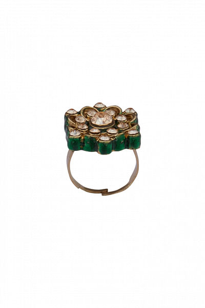 Gold and green ring