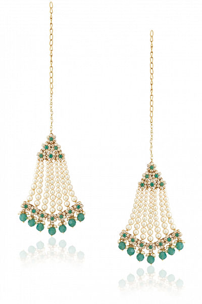 Turquoise jhoomar earrings