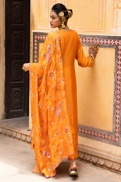Pink City by Sarika Kesariya silk chanderi angrakha set PINOCT25D135446