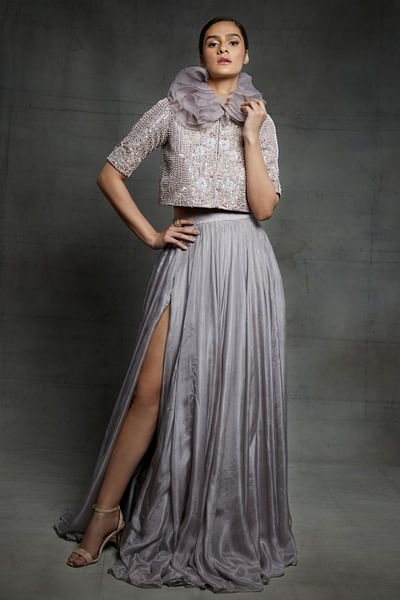 Dusky lilac skirt & jacket set