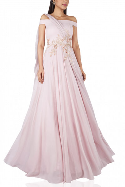 Off-shoulder gown